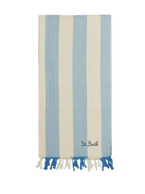 ultra light beach towel with fringe MC2 SAINT BARTH | FOUTAS LIGHT N-02032H17 EMB STRIPES POP